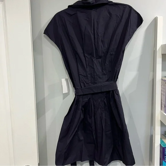 Calli Button Up Navy Belted Dress Bonne Shirt Dress Us 8 - Natural Fibres - Picture 5 of 7